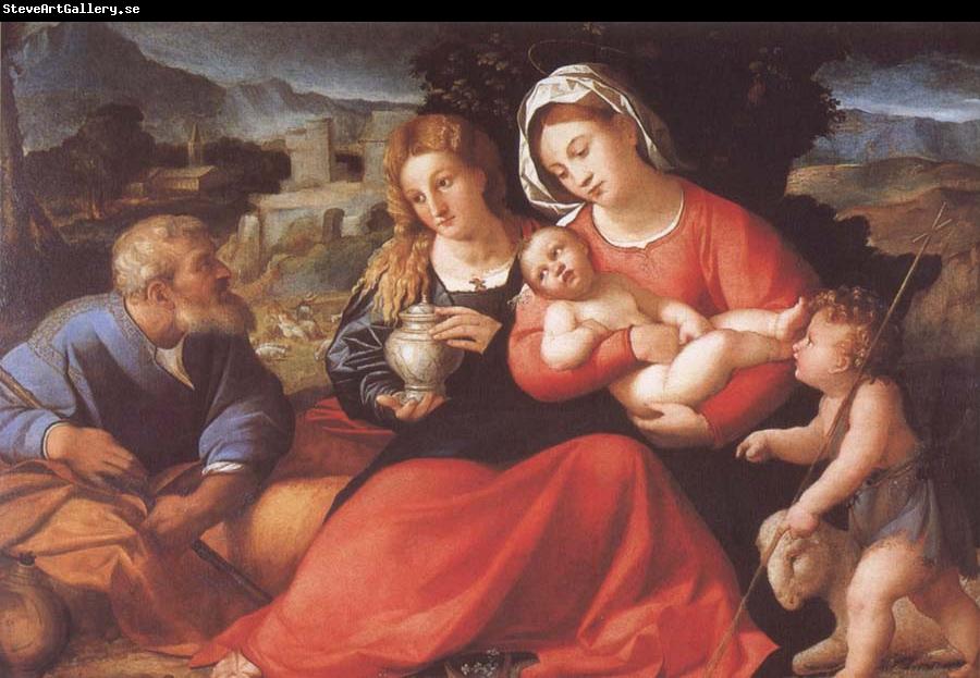 Palma Vecchio The Holy Family with Mary Magdalene and the Infant Saint John